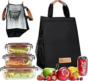 Adando Lunch Bag for Men Women: Insulated Lunch Bag 600D Oxford Cloth Reusable Waterproof Cooler Bag for Adult Kids Portable Large Bento Tote for Office, Work, School, Picnic, Fishing, Hiking, Travel