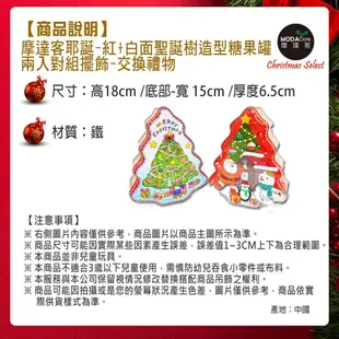 摩達客耶誕-紅+白面聖誕樹造型糖果罐兩入對組擺飾-交換禮物 YS-XDS020017 (5.6折)