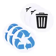 6Pcs Recycle Sticker Trash Can Decals 5 Inch Self-Adhesive Recycling Blue/Black
