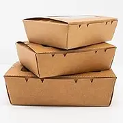 Deliciously Boxed 200 Medium Kraft Takeaway Boxes with Window – 900ml Leak-Resistant Food Containers for Salad, Lunch, Pasta, Rice – Disposable Flat-Pack Packaging for Catering & Events