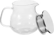 TIDTALEO 1 Set Glass Teapot with Infuser Wear Resistant Kettle for Loose Leaf Tea Ergonomic Non Drip Spout for Office Use and Dishwasher Safe