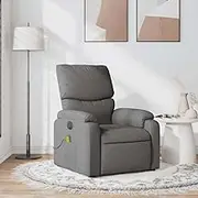 Massage Recliner Chair Comfy Fabric, Rocker Reclining for Living Room, Bedroom, Gaming & Reading - Dark Grey Furniture - Lazy Chair for Small Space, 187 Characters