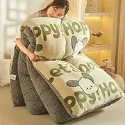Comforters Queen Size Fluffy - Warm Comforter For Winter Blanket King Size - Fine stitching Queen Fluffy Artificial Sherpa Comforter Set - Soft Single Bed Sherpa Comforter Queen(F,79*91"(200*230cm))