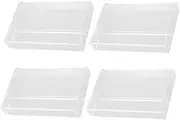 CHILDWEET 4pcs Vintage Cassette Tape Storage Organizer Set Clear Plastic Audio Storage Cases for Office and Home Display Retro Music Tape Holder for Audio Cassettes