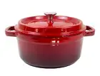 4.9L Cast Iron Casserole Premium Enameled Pot with Lid Gradiens Red