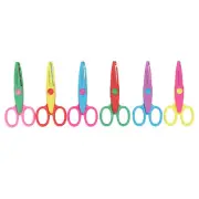 6 Pcs Colorful Plastic Kids Album Hand Safety Paper Decor Edge Cutting Scissors