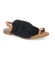 NIB EU 40 (US 9-9.5) Miz Mooz Rian Leather Toe Loop Back Strap Sandal Black
