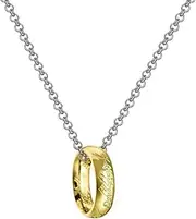 [Tckyi] Stainless Steel Engraved Gold Ring Necklace Pendant for Women, 9, Gold Plated, No Gemstone