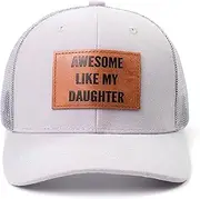 [68LDROOTER] Awesome Like My Daughter Hat for Dad, Funny Hat for Dads from Daughter, Dad Birthday Gift Trucker Hat Cap
