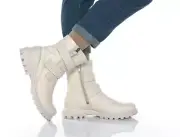 ECCO Women Limestone Tredtray Moto Leather Bootie Size 36 NWB