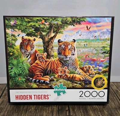 Buffalo Games Hidden Tigers 2000 Piece Puzzle New Sealed