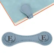 2Pcs Personalized Magnetic Leather Bookmark, 26 Letters Bookmark, (Blue/E)