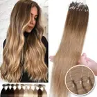 200pcs Thick Real Remy Human Hair Extensions Micro Loop Ring Bead Ombre Colors W
