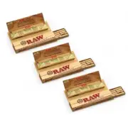 3 x RAW King Size Slim + Pre Rolled Tips Classic Paper Natural Rolling Papers