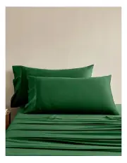 [Serene] 400TC Bamboo Cotton Blend Sateen King Pillowcase Twin Pack in Eden