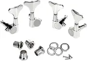 TOPPERFUN 4pcs 2l2r Bass Tuning Pegs Machine Heads Tuners for Bass Guitar Zinc Alloy Silver