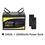 12V 100Ah Lithium Battery with Dual VoltX 5000mAh Power Banks
