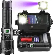 WOWNIGHT LED Torch Rechargeable Flashlight, 30000 Lumens Super Bright Torches, H
