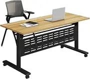 Rectangle Conference Table, Mobile Training Table with Wheels, Meeting Table for Conference Room, Business Furniture Boardroom Desk, Large Rectangle Seminar Table