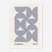 Galrie Bauhaus 1923 Geometric Art Print - Modern Minimalist Wall Decor, White Frame, 50 x 70cm (20 x 28inch)