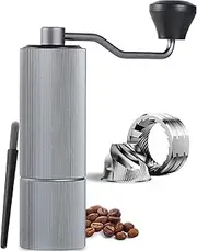 Manual Coffee Grinder, Adjustable Conical Burr, Portable Hand Grinder for French Press, Espresso, Drip - 25g Capacity, Stainless Steel Conical Burr, Ergonomic Handle. (Gray)