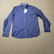 Stone Rose Navy Blue Style IST 3109 Sleeve Button Up Dress Shirt Adult Size 5