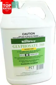 Glyphosate 360 Herbicide Weed Killer 5L Concentrated Fast Acting Solution