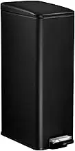 Maxkon 20L Pedal Rubbish Bin Stainless Steel Small Garbage Waste Dustbin Soft Closing Trash Can for Kitchen Bathroom Black