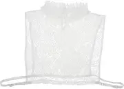 [WESIEVYA] Cute White Cotton Fake Collar Shirt Playful Petal Design for Women Breathable and Comfortable Stylish Layering Accessory Outfit for All Day Wear