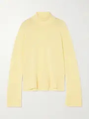 [TOTEME] TOTEME - Lyocell-blend Turtleneck Sweater - Pastel yellow - small small Yellow
