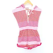 Hunter for Target Romper Dress Girls Kids Pink Red Striped Hooded Large 10/12