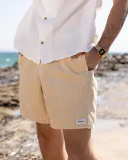 [Rhythm] Rhythm Men's Cord Jam Walk Shorts in Natural Size 36 36 Natural