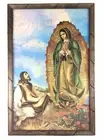 Virgen de Guadalupe Cuadro Religioso Con Marco De Madera Rustica para Colgar