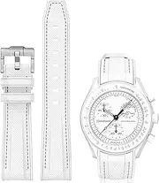 [HEYOZURY] Bands for Moonswatch Watch Curved Rubber Strap Compatible with Omega X Swatch 20mm Silicone Watch Band Men Women Replacement Bracelet Omega MoonSwatch Speedmaster No Gap Strap