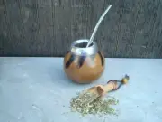 Argentina Mate Gourd Hand Made Natural Tea Cup Straw Spoon BONUS Yerba - R20