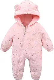 [Mokitoni] Baby Boy Winter Hooded Bear Fleece Snowsuit Coat Toddler Girl Jumpsuit Costume
