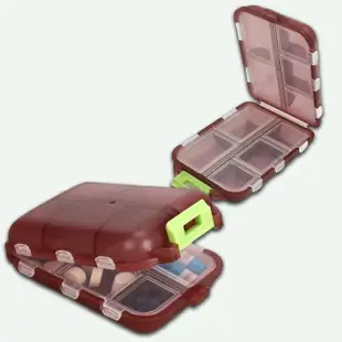 【分格藥片】便攜式10格藥盒(防潮 密封盒 分裝藥盒 一週藥盒 隨身藥盒 旅行藥盒)