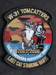 VF-31 TOMCATTERS F-14 TOMCAT FELIX LAST CAT STANDING BABY! CVN 71 MILITARY PATCH
