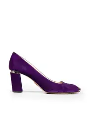 Purple Suede Cap Toe Pumps