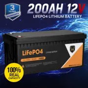 MOBI 200AH Lithium Iron Battery Deep Cycle LiFePO4 12V RV Camping
