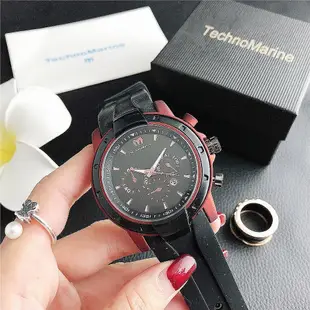 Technomarine Watch 新款矽膠手錶女士/男士手錶法國高品質瑞士石英手錶戶外運動海洋版多款式