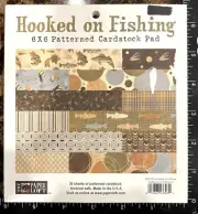 #HF303 - Hooked On Fishing 6x6 Patterned Cardstock Pad by The Paper Loft RARE