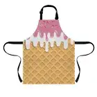 Kids Chef Apron with Pockets Toddler Apron for Girls Cute Apron with Ice Crea...