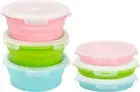 3Pack Collapsible Silicone Food Storage Containers with Lid 27OZ Foldable Lunch
