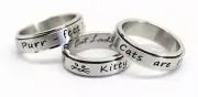 TOO CUTE! Cat Lady "Kitty Cats are Purr-Fect!" Spinner Ring Size 9