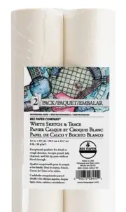 Bee Paper - 2 Pack 12" x 50 yds White Sketch and Trace Roll, for Drawing, Tra...