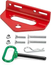 Zero Turn Trailer Hitch with Hitch Pin, 1/4"(6mm) Thick Heavy Duty Steel Universal Lawn Mower Towing Hitch Kit with Pin, Versatile Chain Slot Rugged Hitch Included Carriage Bolt & R Clip Red & Green