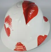 New Full Brim Hard Hat Custom Hydro Dipped LIPS. Free Shipping