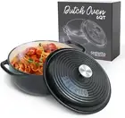 Enameled Cast Iron Dutch Oven, 6 Quarts, Black