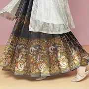 [JIMINISO] Ming Dynasty Imitation Makeup Flower Woven Gold Hanfu Horse Face Skirt Women Traditional Cosplay Costumes